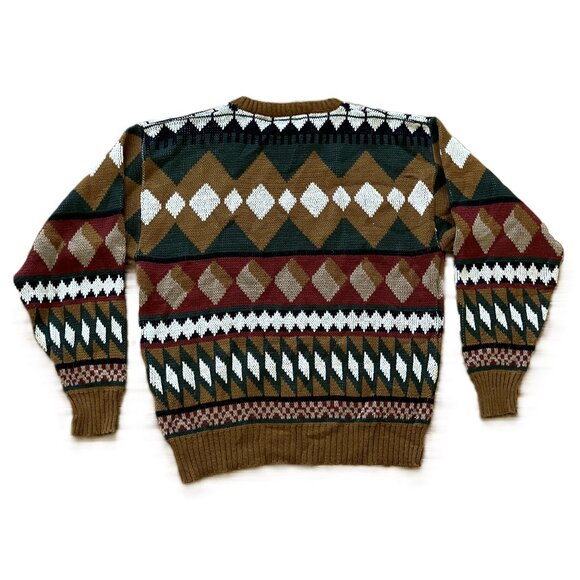 Jonathan Bryan Knit Pullover Sweater Geometric Pattern Vintage 90s - Picture 4 of 6